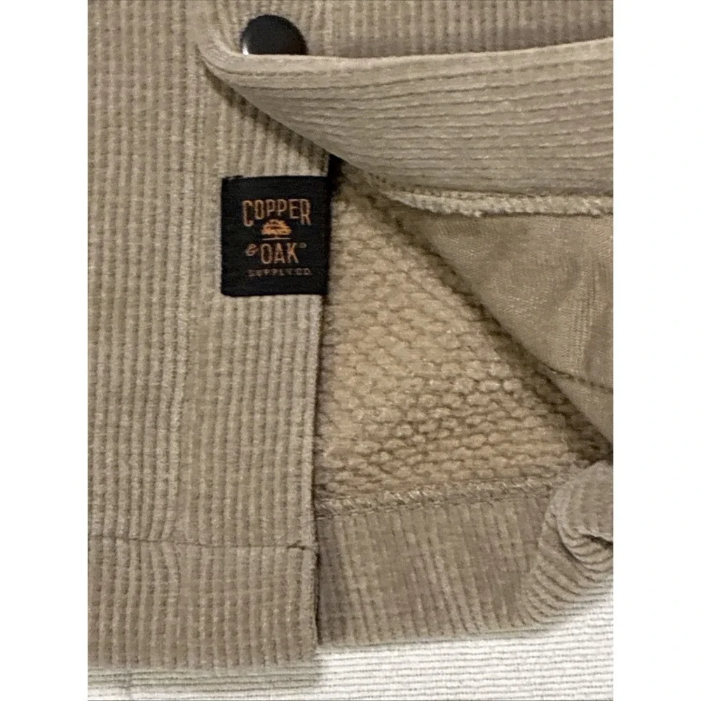 Copper and Oak Men's Shirt Jacket XL  Beige Snap Up Shacket Cozy Collar Normcore